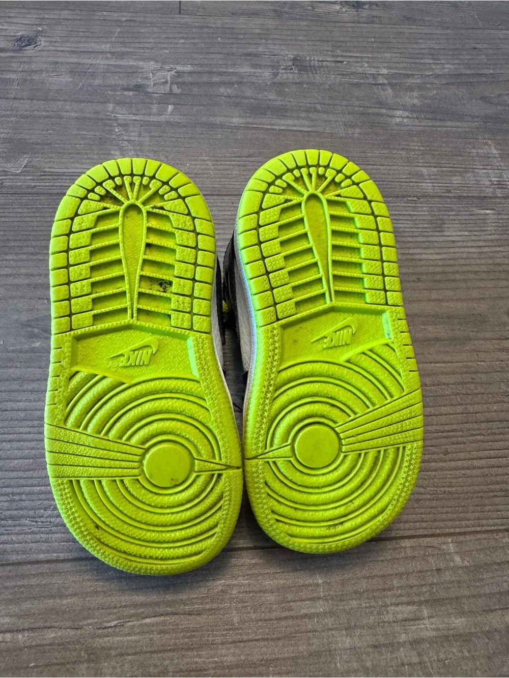 Nike Kids Black and Neon Yellow High-Top Sneakers